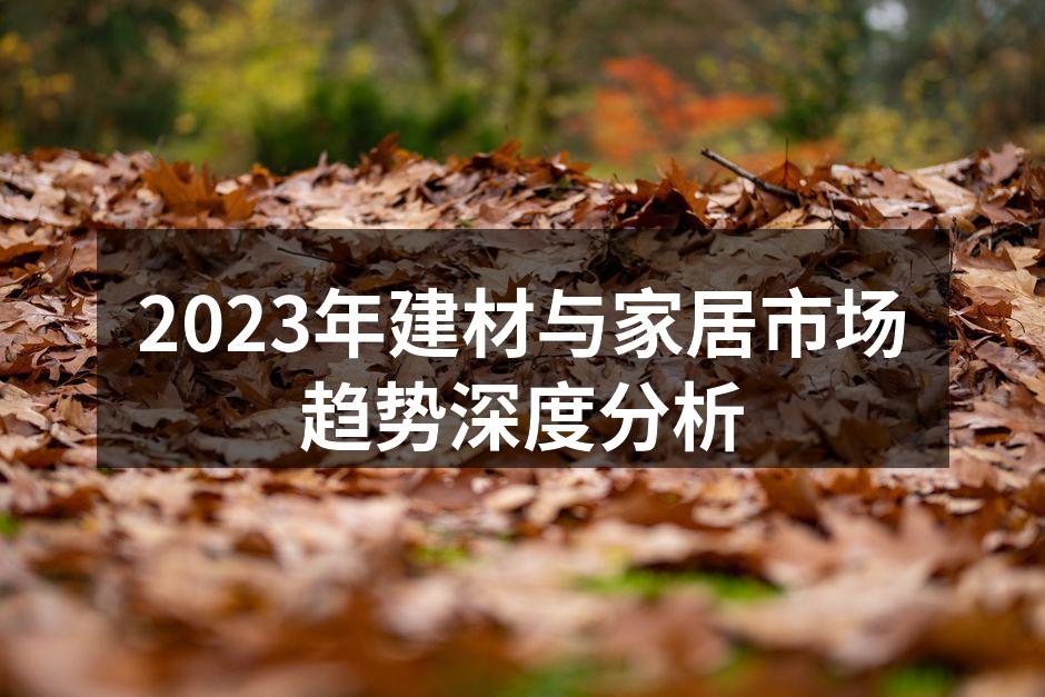 2023年建材与家居市场趋势深度分析